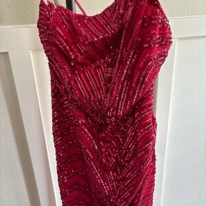 Minuet Petite Fuchsia Sequin Maxi Dress